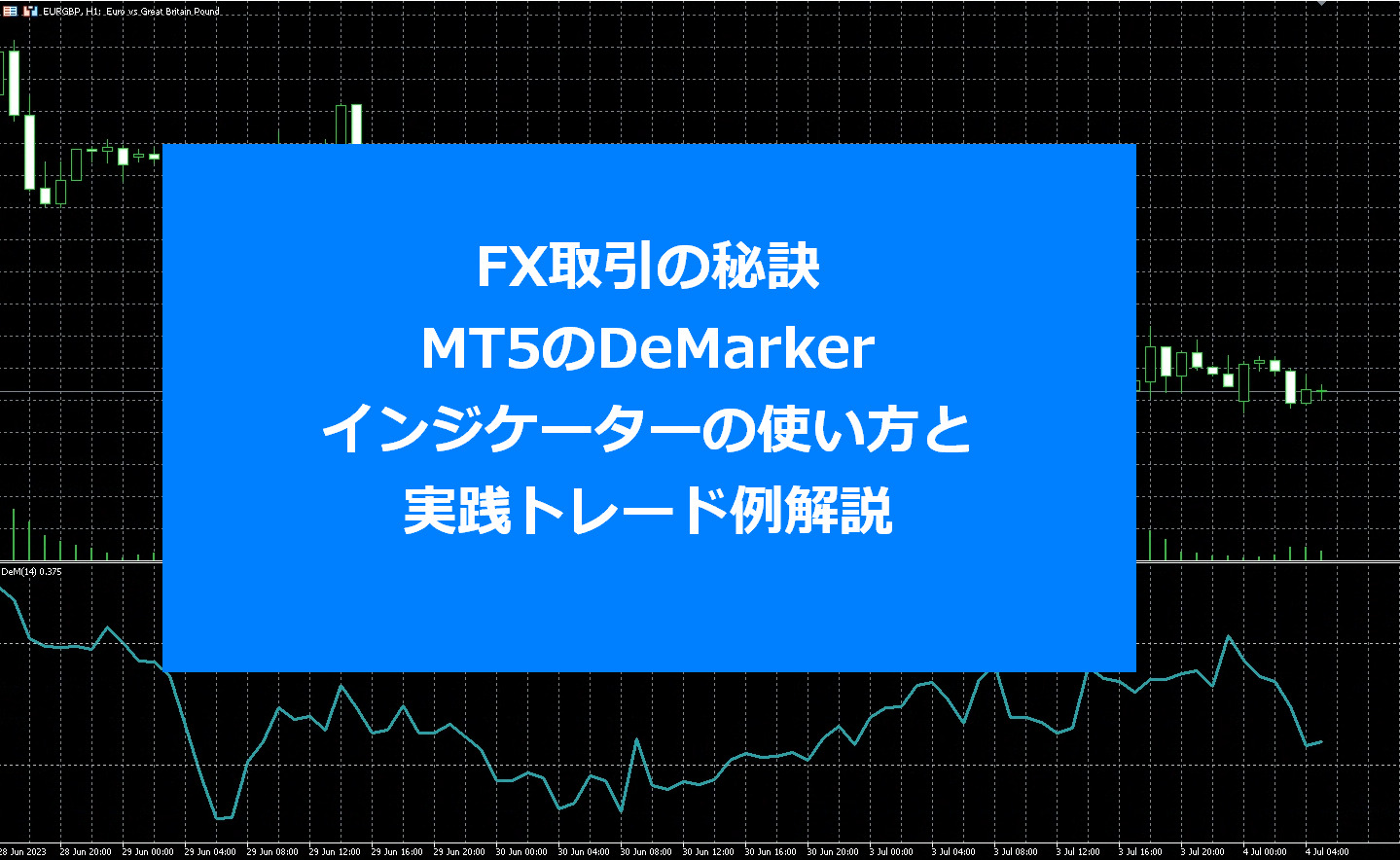 FX取引の秘訣: MT5のDeMarker（デマーカー）インジケーターの使い方と実践トレード例解説