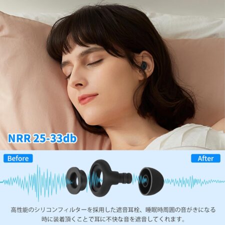 WGFFAWS 耳栓 睡眠用 完全防音 安眠 ノイズキャンセリング 高性能