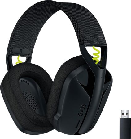 Logicool G ゲーミングヘッドセット G435BK ゲーミング ワイヤレス ヘッドセット 軽量 165g LIGHTSPEED Bluetooth