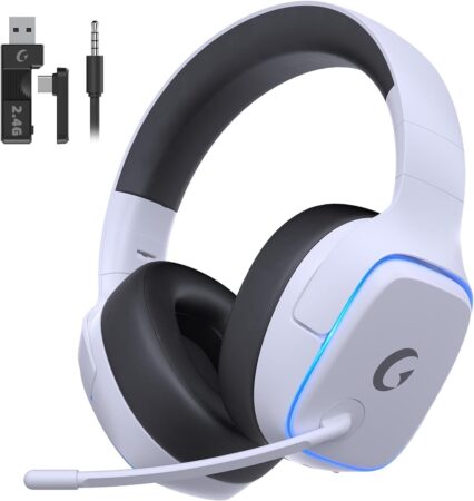 ゲーミングヘッドセット ps5 ヘッドセット 【2.4G USB/Type-cアダプター/Bluetooth 5.3/有線】