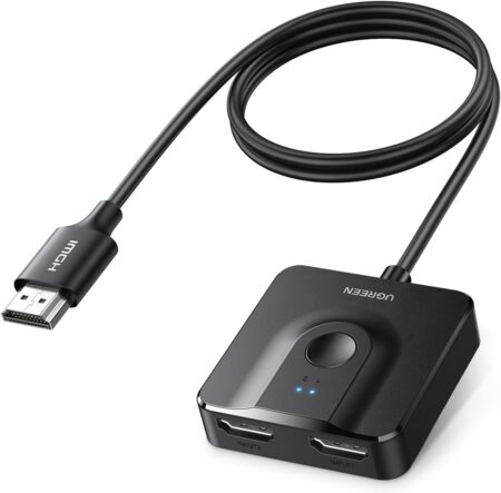 UGREEN HDMI 切り替え器 HDMIセレクター 2入力1出力 双方向 4K 60Hz HDCP 2.2/HDMI 2.0の本体画像