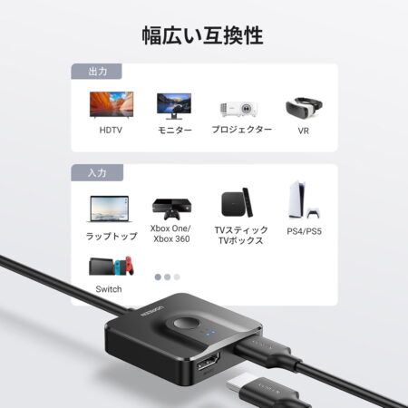 UGREEN HDMI 切り替え器 HDMIセレクター 2入力1出力 双方向 4K 60Hz HDCP 2.2/HDMI 2.0の幅広い互換性の証明画像