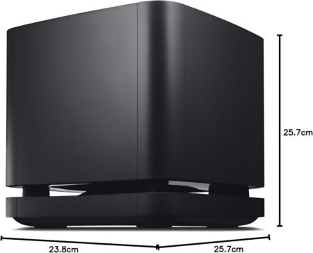 Bose Bass Module 500 ベースモジュール 25.7 cm x 25.7 cm x 23.8 cm 5 kg | Bose Smart Soundbar 900/700/500/300・Bose TV Speakerのサイズ画像