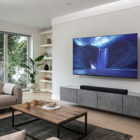 ソニー サウンドバー HT-A5000 5.1.2ch Dolby Atmos DTS:X ハイレゾ 8KHDR HDMI付属 Bluetooth 対応 ブラックの設置風景