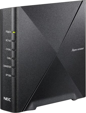 NEC Aterm 無線LAN Wi-Fi 6 ルーター AM-AX1500HPの横からの本体