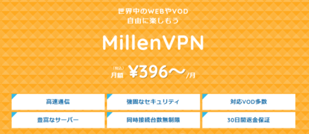 MillenVPNの料金と機能