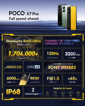 POCO X7 Proスペック解説