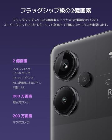シャオミ(Xiaomi) SIMフリースマートフォン Redmi Note 13 Pro 5Gのカメラ性能