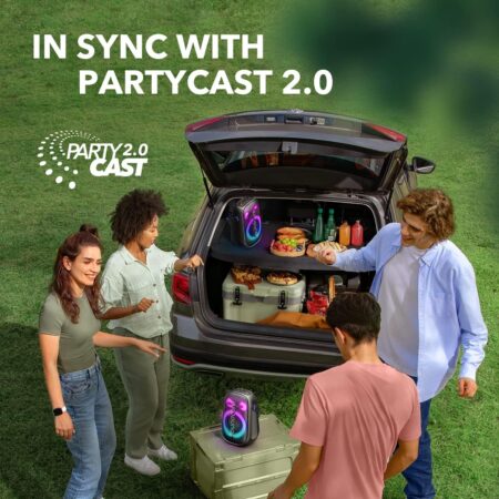 Anker soundcore Rave Neo 2 ポータブルスピーカー 80Wステレオサウンド PartyCast