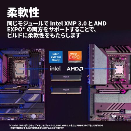 Crucial PRO デスクトップ用メモリ 16GB×2枚 DDR5-6000 CP2K16G60C36U5B柔軟性
