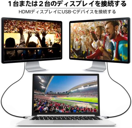 USB Type-C to HDMI 1.8M接続ケーブル 4K映像出力 40Gbps転送