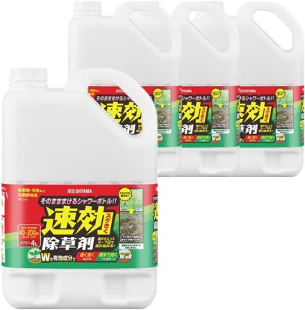 アイリスオーヤマ 【2025年発売】 すぐ効く 速攻除草剤 4L 4個セット 液体タイプ そのまま使える 大容量 お徳用 WSJ-4L
