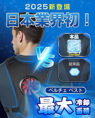 Bulonchi ペルチェ ベスト 2025超大冷却面 冷却ブレート付き20000mAh大容量