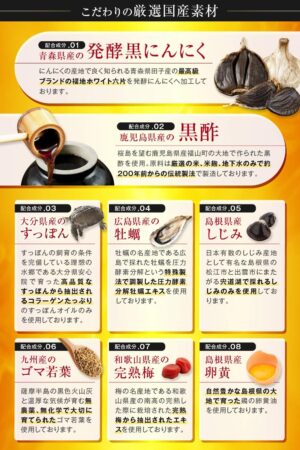 PURELAB 国産 黄金のにんにくすっぽん黒酢 サプリメント オメガ3 プロポリス配合 栄養機能食品亜鉛 亜麻仁油 卵黄 しじみ 牡蠣 完熟梅 ゴマ葉