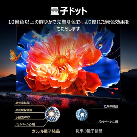 TCL 55V型 テレビ 4K 量子ドット MiniLED 55Q6CS Google TV