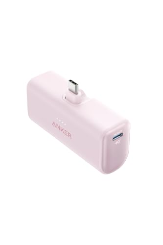 Anker Nano Power Bank (22.5W, Built-In USB-C Connector) (モバイルバッテリー 5000mAh 小型コンパクト)【PowerIQ搭載/USB-C一体型】 iPhone 16 / 15 シリーズ/Switch 2対応 (ピンク) 画像1