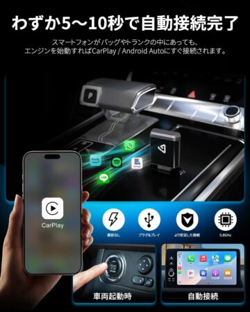 2025年新型 ワイヤレスCarPlay & Android Autoアダプター