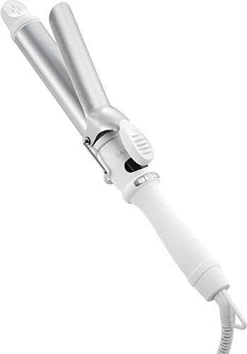SALONIA サロニア セラミック カール ヘアアイロン コテ 32mm 海外対応 耐熱ポーチ付 SL-008SW ホワイト 1枚目 画像