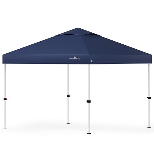 PYKES PEAK (パイクスピーク) ワンタッチ タープテント 3m×3m 大型 【 組み立て簡単 シルバーコーティング UVカット 遮光 耐水加工 4段階調整 風抜けベンチレーション 】 日除け 日よけ キャンプ アウトドア イベント タープ テント (ブルー) 画像1