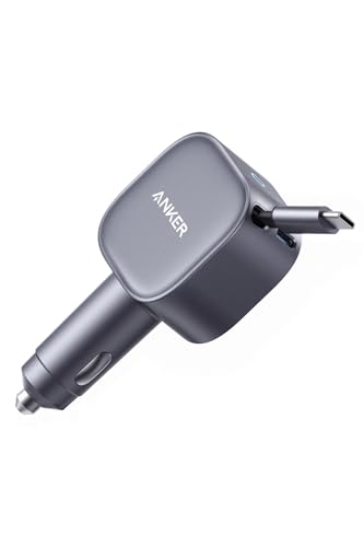 Anker Nano Car Charger (75W, 巻取り式 USB-Cケーブル) iPhone Galaxy Android スマートフォン ノートPC iPad 各種 その他機器対応 画像1