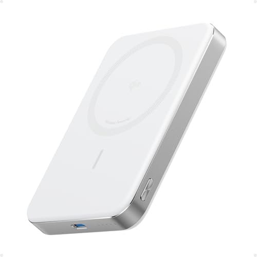 Anker MagGo Power Bank (10000mAh, Slim) Qi2認証 ワイヤレス充電 最大出力15W MagSafe対応 マグネット式ワイヤレス充電対応 コンパクト 薄型 小型 iPhone 16 / 15 / 14 / 13 / 12 シリーズ (ホワイト) 1枚目 画像