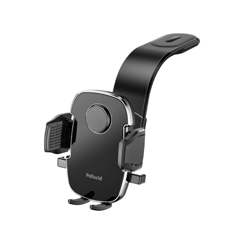 ペルシード(Pellucid) 車内用品 車載スマホホルダー ダッシュボード強力粘着面ファスナー取付 フレキシブルロングアーム 片手ワンタッチ開閉スマホホルダー 手帳型ケース 縦横置き対応 PPH2515 画像1