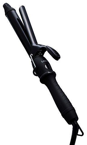 SALONIA サロニア セラミック カール ヘアアイロン コテ 25mm 海外対応 耐熱ポーチ付 SL-008AB ブラック 画像1