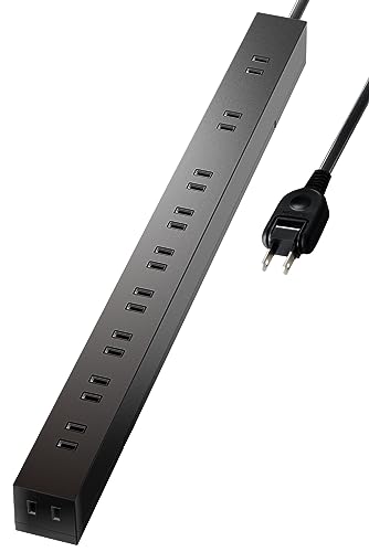 エレコム 電源タップ 雷ガード 10個口 2m ほこりシャッター 【 固定 ・吊下可能な回転パーツ付き】 ブラック ECT-0102BK 画像1