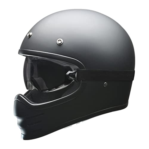 リード工業(LEAD) バイク用 フルフェイス スクランブラーヘルメット RUDE (ルード) マットブラック フリーサイズ (57-60cm未満) 中間 画像