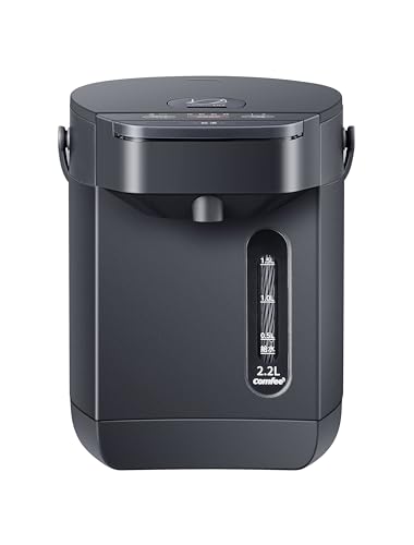 COMFEE' 電気ポット 電動お湯ポット 2.2L マイコン 保温温度調整 安全ロック 湯量選択 機能 省エネ インディゴグレー 1枚目 画像