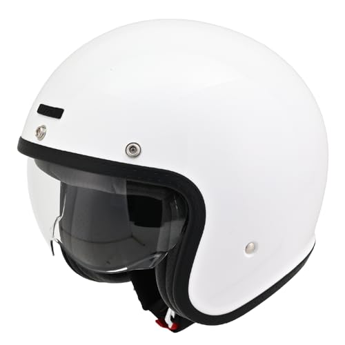 デイトナ(Daytona) バイク ヘルメット ジェット SG規格 高強度ABS 軽量 スモールジェット シールド / スピーカーホール 装備 DN-007PJ ホワイト XLサイズ(61-62cm) 61103 1枚目 画像