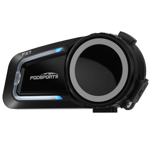 FODSPORTS バイク インカム FX7 メッシュ通信 インカム デュアルチップ 音楽聴きながら通話 8人同時通話 HIFI音質 ワンタッチ全部接続 通信自動復帰 音楽共有 FMラジオ IP67防水 CVC&ENCノイズキャンセリング 異なるデバイスと接続可能 Siri/Google音声認識 日本語音声案内＆説明書 ヘルメットヘッドセット 部品同梱 技適認証済み (1台セット) 画像1
