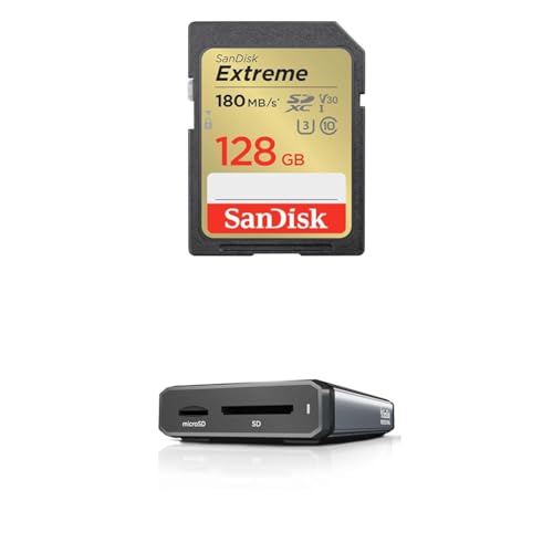 【カードリーダーセット】 SDカード SanDisk Extreme SDSDXVA-128G-GHJIN 新パッケージ+サンディスクプロフェッショナル PRO-DOCK対応 SD/microSDカードリーダー PRO-READER SD and microSD SDPR5A8-0000-GBAND/E 画像1