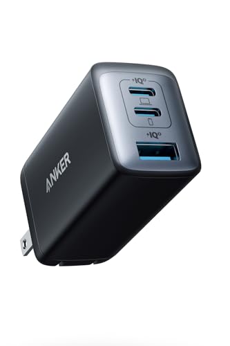 Anker PowerPort III 3-Port 65W Pod (USB PD 充電器 USB-A & USB-C 3ポート)【独自技術Anker GaN II採用 / PD対応 / PPS規格対応 / PSE技術基準適合 / 折りたたみ式プラグ】MacBook PD対応Windows PC iPad iPhone Galaxy Android スマートフォン ノートPC 各種 その他機器対応（ブラック） 画像1