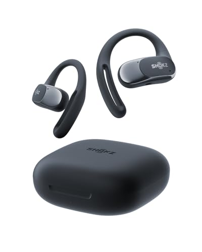 Shokz (ショックス) OpenFit Air オープンイヤー イヤホン ワイヤレスイヤホン 【18x11mm 大型ドライバー 合計48時間再生 / VGP 2025 金賞 / IP54防水】 マルチポイント接続 Bluetooth 5.2 軽量8.7g フィット感 耳を塞がない 左右分離型 急速充電 マイク付き ブラック 画像1