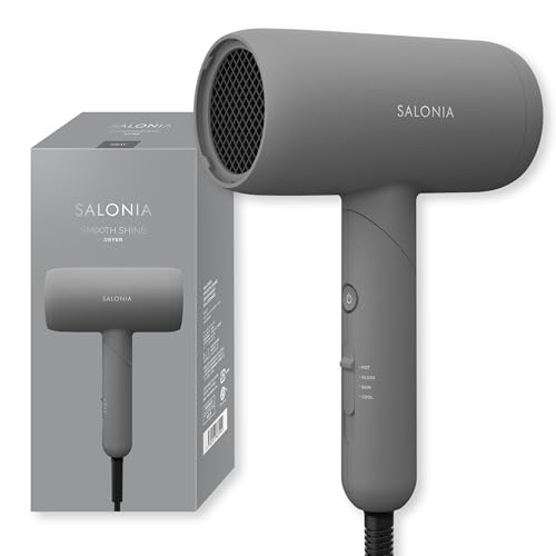 SALONIA サロニア スムースシャイン ドライヤー 大風量 速乾 軽量 ヘアドライヤー グレー【Amazon.co.jp限定】 画像1