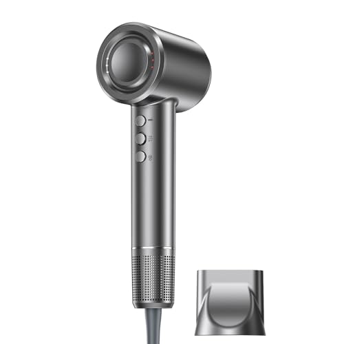 ドライヤー【2025進化モデル・20ｓ速乾】大風量 高速ヘアドライヤー hair dryer 2億高濃度マイナスイオン 静電気抑制 NTC温度制御システム 過熱保護 恒温ヘアケア 髪質改善 5段階温度調節&3段階風量 【温冷リズム】 マグネット式ノズル付き 小型 コンパクト 静音 軽量 旅行/サロン/家庭用/プレゼント PSE認証済み 画像1