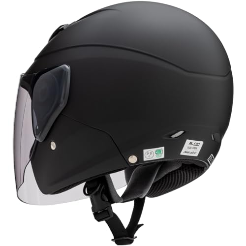 マルシン(MARUSHIN) バイクヘルメット セミジェット M-520 マットブラック フリーサイズ (57-60cm未満) M520 5209 中間 画像
