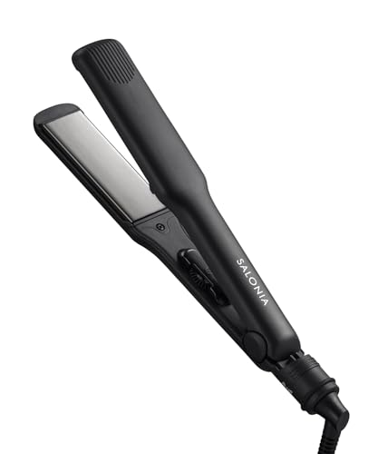 SALONIA サロニア ストレートアイロン ヘアアイロン 35mm 耐熱ポーチ付 海外対応 SL-004 ブラック 画像1