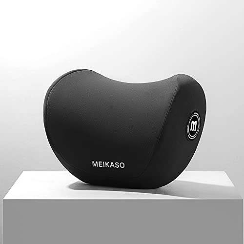 Meikaso ネックパッド 車 首クッション ネックピロード ヘッドレスト 低反発 通気性設計 アップグレード ハイエンド 取り付け簡単 調節可能 洗濯可 長時間運転 車用品 車中泊 首枕 ゲーミングチェア 頚椎サポート 枕 旅行 オフィスチェア 自宅用(オールブラック) 画像1