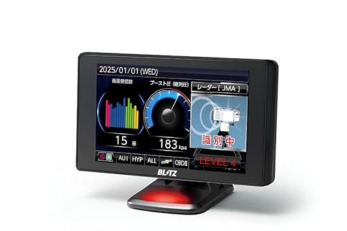 BLITZ(ブリッツ) Touch-LASER TL405R JMA-520 JMA-401 取締機対応！受信性能31％UP! MSSSスキャン機能搭載で誤警報50％低減！新周波数使用移動オービスMSSS対応！フルオート機能搭載！ 新型レーザー光受信対応 レーダー式移動オービス識別 4.0インチ液晶搭載 レーザー&レーダー探知機 日本製 3年保証 GPSデータ更新無料 ワンボディ 黒 画像1