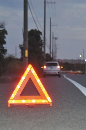 エーモン(amon) 三角停止板 国家公安委員会認定品(認定番号 交F16-2) 高速道路走行時の緊急停車時に設置 追突を予防 TSマーク 6640 中間 画像