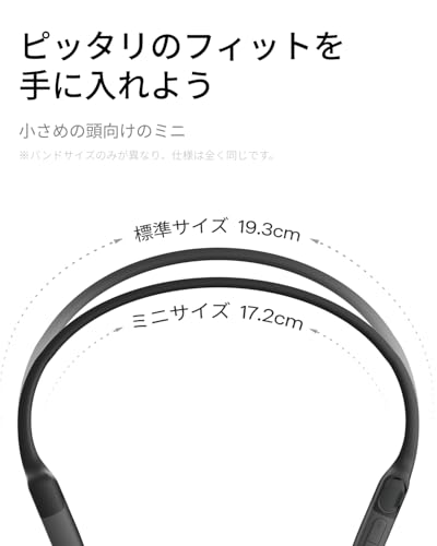 Shokz (ショックス) OpenRun Mini 骨伝導イヤホン ワイヤレス Bluetooth5.1 オープンイヤーヘッドホン 耳を塞がない 自動ペアリングヘッドフォン マイク付き ランニング・スポーツイヤフォン IP67防塵防水 スポーツヘアバンド付き 急速充電 8時間再生 ミニサイズ USB-C ブラック 最後 画像