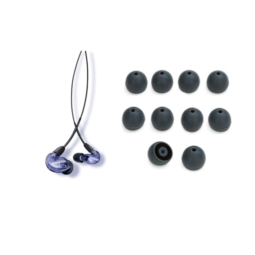 SHURE シュア SE215SPE パープル + 交換用 EASFX1-10M ソフト・フレックス・イヤーパッド(Mサイズ/5ペア) セット 【国内正規品】 画像1