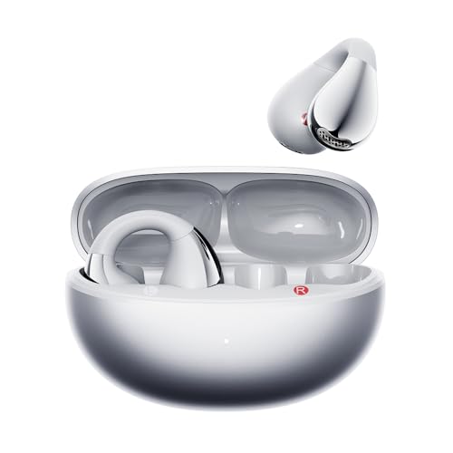 QCY Crossky C30S イヤーカフ イヤホン オープンイヤー ワイヤレスイヤホンHi-Res・LDAC認証 Bluetooth 6.0 低遅延モード 最大40時間再生 急速充電 360°空間オーディオ マルチポイント対応 IPX5防水 アプリ対応 技適認証取得 シルバー 画像1