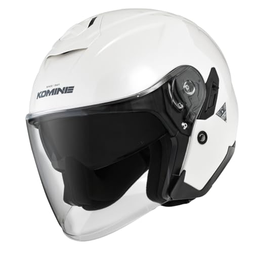 コミネ(KOMINE) バイク用 FL コンポジット FRP ジェットヘルメット パールホワイト XL HK-172 UVカットシールド FRPシェル インナーバイザー マグネットバックル 画像1