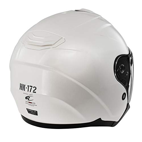 コミネ(KOMINE) バイク用 FL コンポジット FRP ジェットヘルメット パールホワイト XL HK-172 UVカットシールド FRPシェル インナーバイザー マグネットバックル 中間 画像