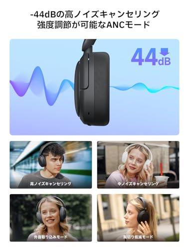 Edifier W800BT Pro ワイヤレス ヘッドホン アクティブノイズキャンセリング【Bluetooth 5.4/-44dBまでノイズ低減/有線ハイレゾ】マルチポイント対応 有線/無線両用 253g軽量快適 折り畳み可能 低遅延 マイク内蔵 専用アプリ対応 最大45時間再生 黒 最後 画像