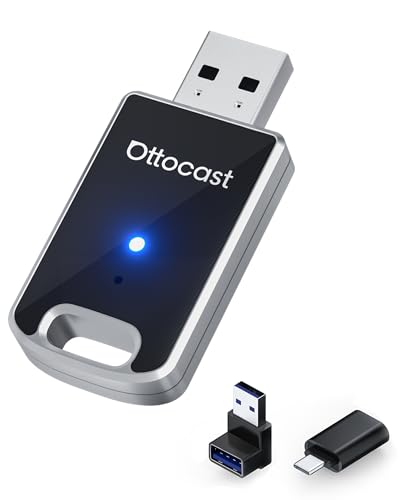 【公式】オットキャスト MINI ミニ CarPlay Android Auto ワイヤレスUSBカーアダプター Ottocast 新型 2025 カープレイ＆アンドロイドオート無線化接続 純正有線CarPlay Android Auto搭載車適合 iPhone＆Androidスマホ用 カーアクセサリー ナビ 音楽 ハンズフリー通話 メッセージ受送信対応 小型 接続簡単【技適認証取得済み】 画像1