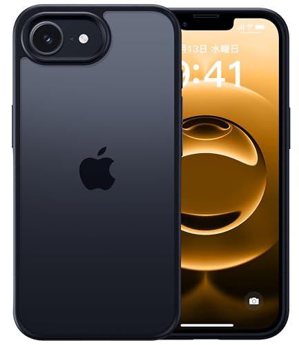 【米軍MIL規格・指紋防止】CASEKOO iPhone 16e 用 ケース 耐衝撃 滑り止め 指紋防止 米軍MIL規格 マット仕上げ ストラップホール付き 黄変防止 耐久性 カバー ワイヤレス充電対応 アイフォン16e 用 6.1 インチ ケース(マットブラック) 画像1